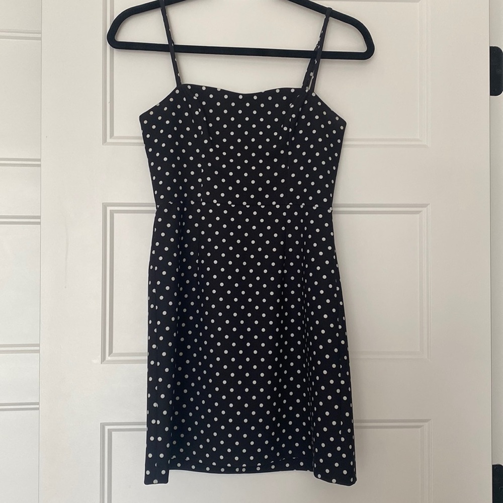 French Connection Black & White Polka Dot Mini Dress